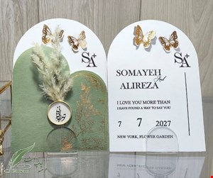 کارت عروسی گنبدی برجسته فانتزی