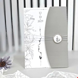 کارت عروسی یکطرفه نقره کوب شده