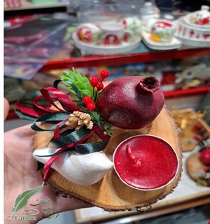 گیفت شمع بیس چوبی یلدایی