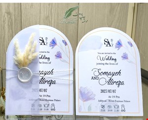 کارت عروسی کالکی طاقی با مهر و گل